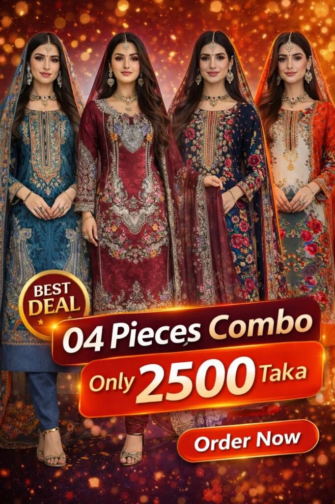 4 পিস জামজম থ্রি পিস